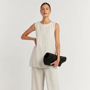 Dissh Lovato Natural Linen Tunic Top